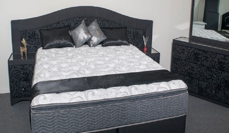 grey bed
