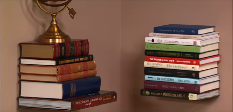 DIY Floating Bookshelf without Damaging any Book